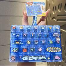1 pieza Llavero colgante pequeño de adorno y juguete con tecla de teclado de 26 teclas transparente para alivio del estrés, estilo creativo para fiesta en la playa, color y patrón aleatorios - Multicolor - Ver 5