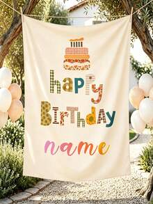 Customized Name Birthday Backdrop Banner, Personalized Happy Birthday Background Wall, Birthday Party Decoration, Graduation And Housewarming Banner, Party Decor, Outdoor Wall Art Background, Aesthetic - Multicolor - View 7