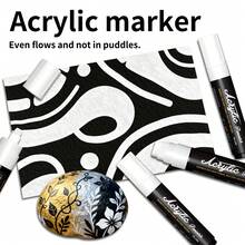 15mm Large Head 3-In-1 Pen Tip Marker Pen, Black / White Set Removable, Washable Car Window Marker Pen, Suitable For Blackboard, Glass, Small Bar, Car, Menu Board, Marking - Sets - View 5