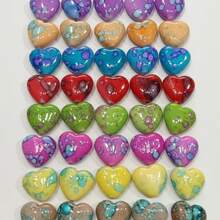 100/300/500pcs Acrylic Random Mixed Color Heart Beads Loose Beads For DIY Handmade Bracelets, Necklaces, Keychains, Bag Charms, Pen Caps Decoration And Other Accessories - Multicolor - View 6