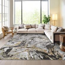 Techigher Machine Washable Hallway Runner Rug, Non Slip Kitchen Runner Mat, Modern Abstract Bedside Rug, Low Pile Foldable Floor Carpet For Entryway, Laundry Room, Bathroom - Grey - View 9