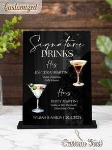 Custom Pet Portrait Signature Drink Menu, Acrylic Wedding Bar Menu Sign, Personalized Dog Cat Cartoon Portrait Bar Sign, Pet Theme Wedding Cocktail Menu, Custom Drink Brand Sign, Unique Drink Menu Decor, Fun Bar Party Decoration - Multicolor - View 5