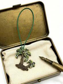 Colgante de bolso con cuentas de palmera tropical, colgante de cuentas con tema de playa con cordón largo, perfecto para decorar bolsos, acentos de bolsos, etiquetas de equipaje, mochilas, maletas, añadiendo estilo de vacaciones de verano a los accesorios, ideal para amantes de la playa, entusiastas de los viajes, mujeres, amantes del estilo de verano y personas que dan regalos, perfecto para viajes a la playa, vacaciones de verano, salidas casuales y aventuras de viaje - A - Ver 6