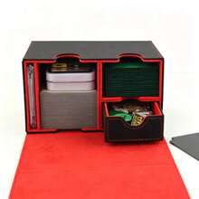 Magic Card Storage Box, Includes 2 Commander Card Display Stands, Can Store Over 310 Cards, Comes With Magic Card Dice Tray; Leather Material, Magnetic Closure Design, Suitable For TCG Trading Card Games, Collectible Card Games, - Multicolor - View 2
