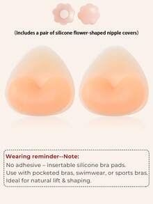 2/4pcs Invisible Silicone Bra Pads - Swimsuit Support Pads And Push Up Pads, Soft, Washable, Reusable, Seamless Shaping Effect, Suitable For Bikini, Wedding Dress, Pool/Beach Activities And Parties, Swimwear Accessories, Beach Essentials, Pool Float - Multicolor - View 15