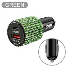 Car Charger, 1pc Shiny Rhinestone Fast Charging USB A/C Type Car Phone Charger, Diamond Adapter, Compatible With 3-In-1 Fast Charging, Retractable Data Cable, Supports Phone, Dash Cam, GPS And More, Handmade, Perfect Holiday/Birthday Gift For Men And Women - A - View 28