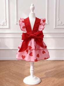 LUCKIE PAW 1pc Simple Cute Pattern Bow Princess Dress Suitable For Chihuahua Small Dog Cute Simple Casual Fashion Dog Clothes Applicable For Cats And Dogs Indoor And Outdoor - Multicolor - View 13