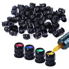 Black Ink Mixer With 50 Mixing Rods And 50 Skull Ink Cups, Suitable For Mixing Tattoo Pigments And Eyebrow Makeup Tools - Black - View 5