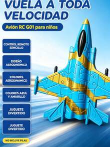 Avión de combate de control remoto de 2 canales para niños, juguete de avión RC, 2 colores surtidos, pilas no incluidas, regalo ideal para niño - Multicolor - Ver 2