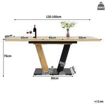 Dining Set (5-Piece), Extendable Table, Table 120(160) X 80 X 76 Cm (Incl. 4 Chairs), Suitable For 4-6 People, Chairs In Velvety Gray - 灰色 - 查看 5