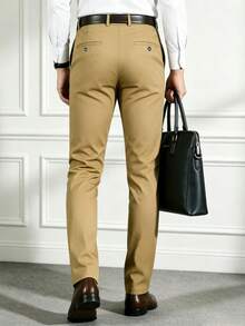 2pcs Men's Spring/Autumn Business Professional Fashion Casual Suit Pants, Suitable For Office Commute, Weekend Outings And Other Occasions - Multicolor - View 5