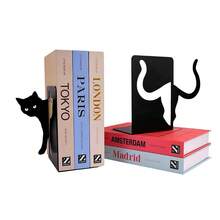 Black Cat Shaped Metal Book Stand Pair Creative Cat Book Stand Desktop Book Sorting And Storage Rack Bookshelf Support Rack Suitable For Home Study Office Student Desktop Decoration Cat Enthusiasts Reading Gifts. - B377 - View 9