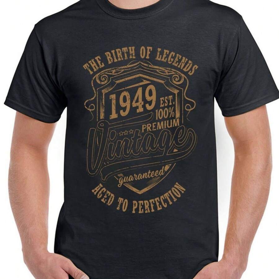76th Birthday T-Shirt Mens Funny The Birth Of Legends 1949 76 Year Old Present - 款式 - 查看 1