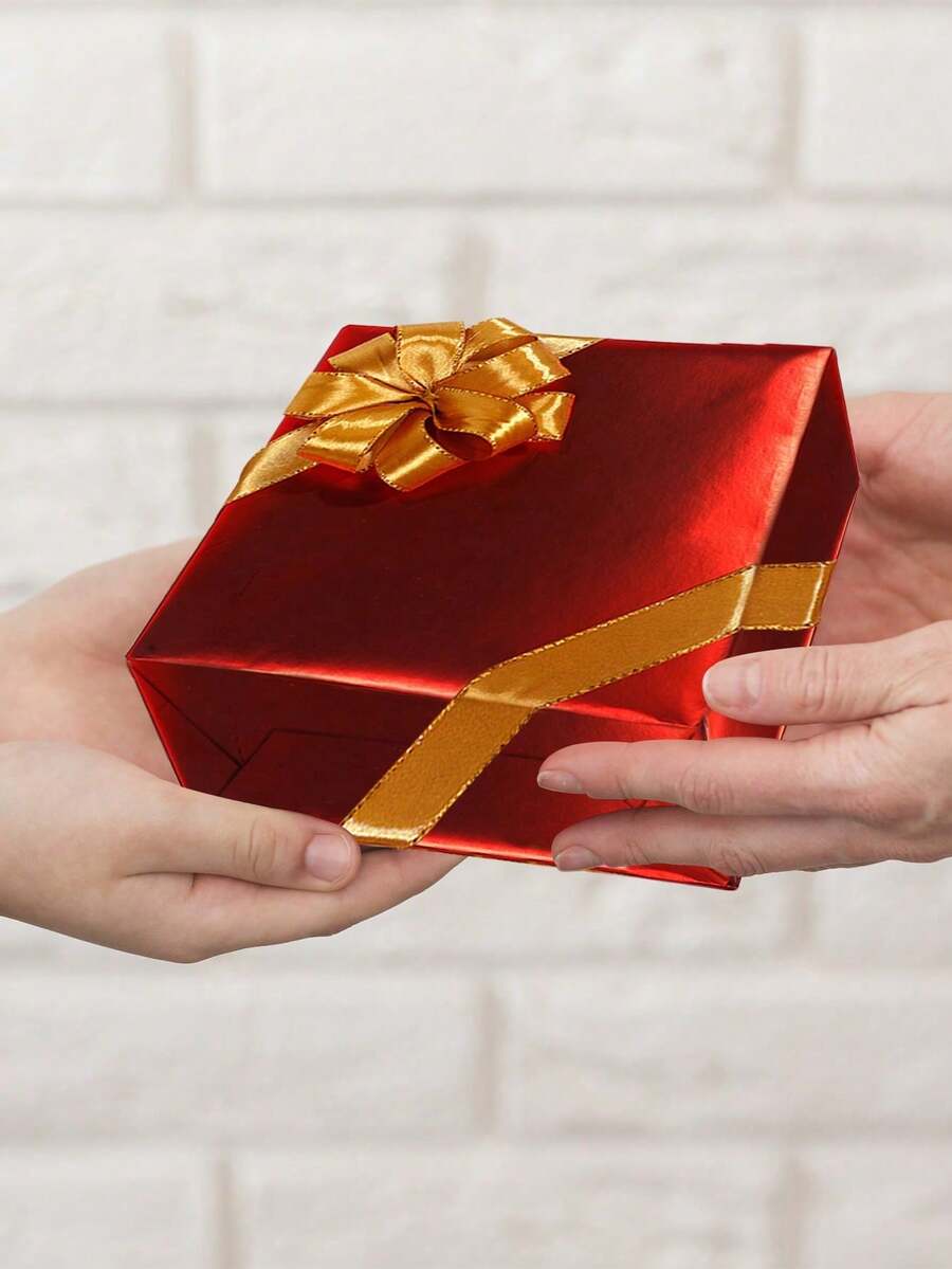 1 Sheet Matte Red Metallic Tear-Resistant Gift Wrapping Paper, Suitable For Christmas, Birthday, Wedding, Holiday - Matte Red - View 1
