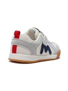 mini bala Toddler Retro Sneakers 2026 New, Mesh & Leather Splicing Color Block Hook & Loop Lace-Up Non-Slip Casual Kids Shoes - Grayish White - View 5