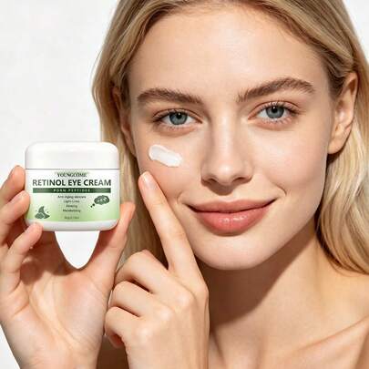 Krim Mata Retinol, Krim Mata YOUNGCOME PDRN yang Mengandung Peptida, Perawatan Mata yang Melembapkan & Menghaluskan Kulit, Pelembap Mata Harian Ringan untuk Semua Jenis Kulit 40/70g