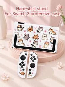 Jemdura Switch2 (2025) 遊戲主機配件 1件裝 卡通像素貓圖案 Switch2/Switch 遊戲主機保護殼 防塵蓋 適用於 Switch2/Switch OLED/NS/Lite，可開啟主機支架，可拆卸左右手柄殼，適合 Switch 玩家的最佳禮物 - 彩色 - 查看 14