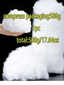 1pc 400g Compressed High-Quality High-Elasticity White Polyester Fiber Filling Cotton, Soft And Fluffy, High-Elasticity Pillow Core Filling Material, Suitable For DIY Dolls And Handmade Pillows, Warm Filling, Christmas Decoration - Multicolor - View 15