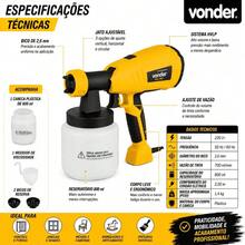 Pistola Elétrica Pintura Vonder PEV 400 HVLP 800ml 220V - Entrada do Brasil (220V) - Visão 7