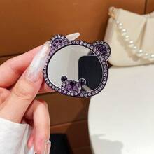 Light Luxury Rhinestone Bear Makeup Mirror Air Cushion Phone Case Back Sticker Universal Adhesive Highly Attractive Thin Portable Stand For Women - Multicolor - View 16