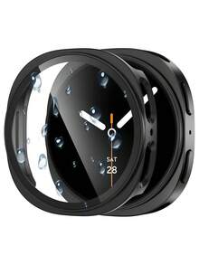 3 In 1 Case With Tempered Glass Screen Protector Compatible With Samsung Galaxy Watch 8/9 40mm 44mm Ultra-Thin Full Coverage Hard PC Anti-Scratch Anti-Slip Anti-Collision High-Definition Protective Case Galaxy Watch 8/9 Protective Shell 44mm 40mm Sports Accessories Classic Watch 9 Watch 8 Unisex, Black/Transparent/Rose Gold/Starlight - Integrated Case and Film - View 16