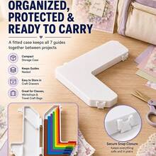 Paper Crafting Alignment Guide Set With Case, 7pcs Precision Layering And Matting Spacers For Card Making And Scrapbooking, Color-Coded Tools With Size Tabs 1/16 To 1/2 Inch Increments - Multicolor - View 9