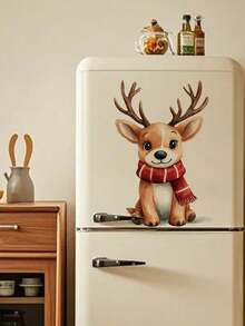 Christmas Cartoon Animal Gift Box Wall Stickers, Removable And Traceless PVC Decals, Cute Fox, Reindeer, And Bear Patterns, Home Decor For Living Room, Fridge, Glass Windows, And Rooms - Wall Stickers - View 5