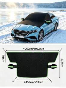 Car Windshield Snow Cover, 6 Built‑In Magnets Car Front Window Frost Ice Sun Shade Protector, All‑Weather Waterproof Anti‑Snow Anti‑Dust Sun UV Protection Windshield Cover With Mirror Cover For Most Cars Sedan SUV - Multicolor - View 5