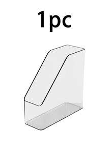 1/2pcs Transparent Acrylic Bookshelf, Clear File Folder, Desktop File Organizer - Multi-Functional Office Supplies Storage Rack, Vertical Bookshelf And Stationery Holder, Desktop File And Folder Stand, Space-Saving Bookshelf, Suitable For Home And School, Student Back To School Supplies, A4 Paper File Folder. - Transparent - View 15