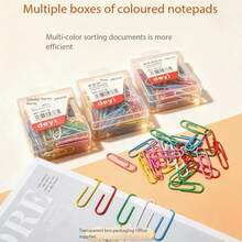 4 Boxes Of 400pcs Colorful Rust-Proof Paper Clips, Assorted Bookmarks And Binder Clips For Office Supplies, Tickets, Exam Papers And Document Organization - Colored Paper Clips - View 2