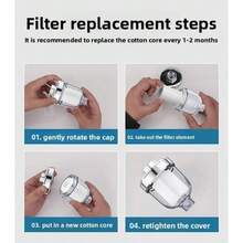 2 Shower Head Filters + 6 Filter Cartridges, This Shower Head Filter Features A Visual Transparent Window, Allowing You To Monitor The Filter Cartridge's Dirtiness Status And Replace It Timely. Extends The Lifespan Of Shower Accessories, A Practical Bathroom Water Purification Product - Multicolor - View 4