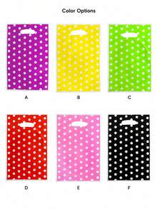 6pcs Multicolor Polka Dot Plastic Gift Bags With Handles, Vibrant Color Party Favor Packaging Bags, Birthday Holiday Celebration Decoration Gift Bags, Candy Gift Packaging Supplies (Reusable Bags) - Multicolor - View 5