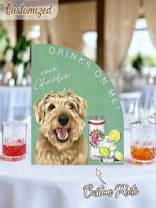 Custom Pet Portrait Signature Drink Menu, Acrylic Wedding Bar Menu Sign, Personalized Dog Cat Cartoon Portrait Bar Sign, Pet Theme Wedding Cocktail Menu, Custom Drink Brand Sign, Unique Drink Menu Decor, Fun Bar Party Decoration - Multicolor - View 8