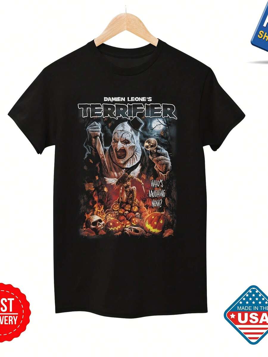 NEW Terrifier Art The Clown Halloween Poster Horrorie T-Shirt Unise Inspired - 款式 - 查看 1
