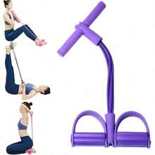 Foot-Pedal Resistance Band, Multi-Function Sit-Up Assist Elastic Rope, Lightweight & Portable, Core, Shoulder, Back, Arm & Leg Training, Unisex, Indoor Fitness Resistance Band, Jump Rope Gym Workout Equipment, Fitness Accessory - Multicolor - View 6