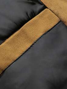 1pc Men's Khaki Lapel Collar Workwear Jacket, Comfortable Woven Fabric, Durable And Fade-Resistant, Versatile Solid Color Outerwear For Daily Commute And Casual Outings - Khaki - View 9