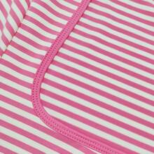 2026 Spring/Summer Striped Casual Versatile Elegant Square Neck Contrast Color Raglan Sleeve T-Shirt Pink - Pink - View 7