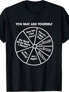 You May Ask Yourself Classic 80's Pop Music Retro Pie Chart T-Shirt - 款式 - 查看 1