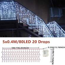 Battery Box Christmas Icicle Lights - LED String Lights With 8 Modes, Perfect For Outdoor Holiday Decor, Garden, Patio And Halloween, Christmas Decoration, Suitable For Christmas, Wedding, Bar, Cafe Salon And Store Display - Battery-powered Fairy Lights - View 19
