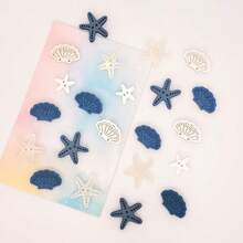 3/6/12/15/18/21Pcs Ocean Style Buttons, Starfish & Shell Shaped Double Hole Wooden Buttons, DIY Sewing Handmade Decorative Buttons, Suitable For Clothing, Scrapbooking, Handmade Accessories, Mixed Color - Multicolor - View 10