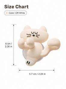 1pc Cute Cat Shaped Wall Mounted Rack, Multifunctional Toothbrush Holder & Cable Management Clip, No Need For Drill Bit Adhesive Hook For Bathroom Sink, Desktop Charging Cable Storage, Cat Lover Gift, Space Saving Home Wall Organizer - Multicolor - View 8