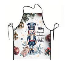 1pc Christmas Santa Claus, Christmas Bell, Christmas Snowflake, Christmas Reindeer, Christmas Tree, Christmas Snowman, Christmas Penguin, Christmas Cartoon Animal Pattern Chef Apron, Apron, Suitable For Home Decor And Kitchen Use. Made Of 100% Polyester Material, Designed As Sleeveless Style, Perfect For Home Kitchen, Outdoor BBQ Cooking. This Printed Apron Is Unisex, Machine Washable And Reusable, A Kitchen Essential - Multicolor - View 14