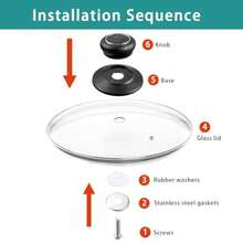 Tapa de vidrio templado de 10 pulgadas compatible con sartén Lodge, sartén de freír Caraway, sartén de freír OXO Obsidian, tapa de olla, cubierta de olla, hornos holandeses y otros utensilios de - como en la imagen - Ver 5
