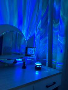 1pc 7-Color LED Northern Lights Projector Lamp - USB Mood Light, With Remote Control, 7 Color Modes, Dreamy Atmosphere Light, Creates Cozy Bedroom Ambiance, For Room Decor, Home Theater, Gift Decoration, Magic Projection Lamp, Holiday Party - Multicolor - View 4
