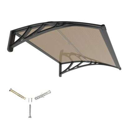 32x48'' Door Awning Exterior, Window Canopy For Front Door, UPF 50+ Polycarbonate Overhang Cover For Patio, Porch, Entryway, UV Rain And Snow Protection