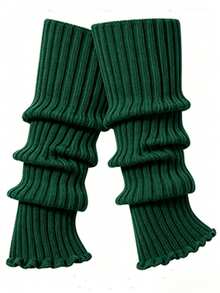Women's Knit Leg Warmers, Ribbed Slouchy Long Leg Socks, Soft Stretch Knitted Leg Covers, Y2K Gothic Aesthetic For Daily Party Boots Cosplay - Multicolor - View 12