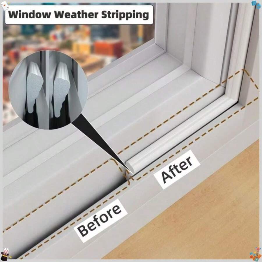1pc 3 Meters X 2cm High Density Wedge-Shaped Self-Adhesive Door And Window Sealing Strip, Windproof Sealing Strip, Door Gap Filler, Soundproof Foam Sealing Strip, For Winter Warmth - A - View 1