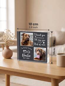 1pc Personalized Pet Memorial Plaque, Custom Dog Photo Acrylic Plaque, Pet Loss Gift, Personalized Pet Portrait Keepsake, Dog Remembrance Gift For Pet Owner - Multicolor - View 3