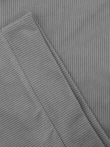Men's Colorblock Henley Collar Corduroy Sweatshirt, Long Sleeve Elbow Patch Casual Polo Neck Pullover For Daily Wear - Grey - View 6