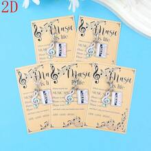 5pcs Music Theme Keychains With Greeting Cards, Suitable For Handbags, Luggage Charms, Perfect Gift For Music-Loving Colleagues, Partners, Close Friends, Music Festivals, Concert Celebrations Or Daily Sharing - Multicolor - View 3